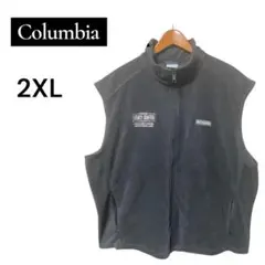 Columbia 企業ロゴ フリースベスト 2XL 黒