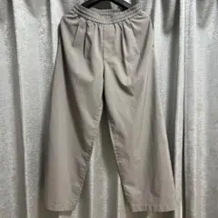 ユニクロ タックワイドパンツ グレー ウエストゴム