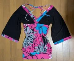 平成ギャル　y2k　ミニワンピース　花柄　ミニワンピ　派手❤美品