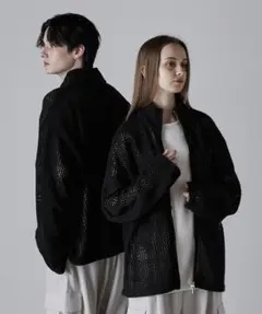 CLEL 透かし編みルーズ メッシュドライバーズニット