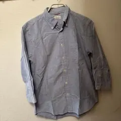 青のボタンダウン長袖シャツ　デニムシャツ
