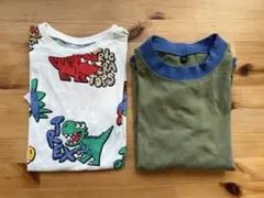 【H&M】恐竜柄 半袖Tシャツ＆【MARKEY'S】長袖カットソー