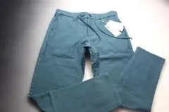 新品THE SHOP￥6490 裏起毛 WARM 　イージーパンツ　M　青緑