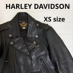 HARLEY DAVIDSON レザー ダブルライダースジャケットXSサイズ 黒
