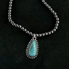 ネックレス ターコイズ ナバホ族 インディアン ジュエリー ターコイズ 燻