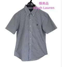 極美品　Ralph Lauren ストライプシャツ　半袖　ホワイト×ブラック