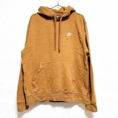美品 NIKE ナイキ スウェットパーカー ブラウン 刺繍ロゴ M 茶色 古着