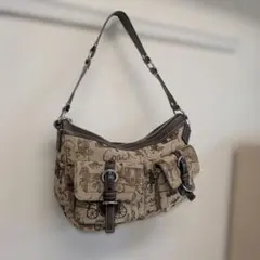 COACH 馬車柄 ショルダーバッグ シグネチャー キャンバス レザー