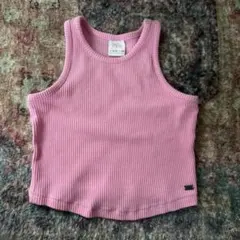 ZARA kidsリブ編みレーサーバックTシャツ タンクトップ ピンクのサムネイル