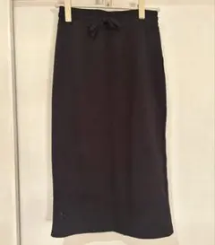 黒 タイトスカート 膝丈 スウェットスカート