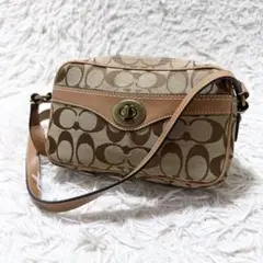 コーチ　coach ショルダーバッグ　シグネチャー　ブラウン　キャンバスのサムネイル