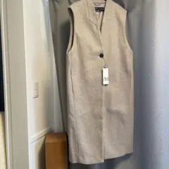 ★ZARA ベージュ ノースリーブ ロングコート　ジレ　新品未使用タグ付き
