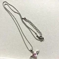 ハート　エンジェル　羽　ネックレス　シルバー　ピンク　量産系　地雷系
