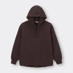 【GU】ヘビーウェイトスウェットオーバーサイズパーカ ブラウン
