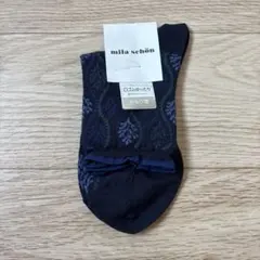 mila schön ミラショーン　ネイビー　花柄　ソックス 23-25cmのサムネイル