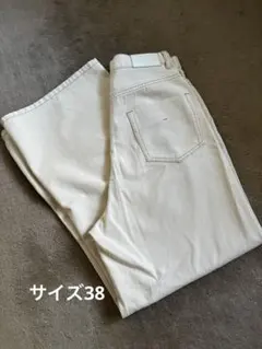 ワイドデニムパンツ ベージュ