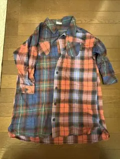 BREEZE チェック柄長袖シャツ ワンピース 110cm