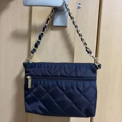 レスポートサック完売品！　キルティング ショルダーバッグ　ディープシーブルー