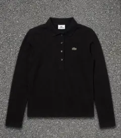 LACOSTE レディース 長袖 ポロシャツ ブラック 38