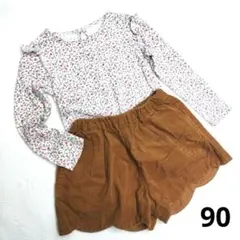 90　まとめ売り　女の子　花柄トップス スカラップショートパンツ　アプレ　H＆M
