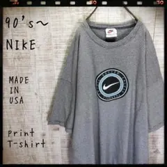 90's NIKE ナイキ プリントＴシャツ ボーダー 半袖 古着 5057