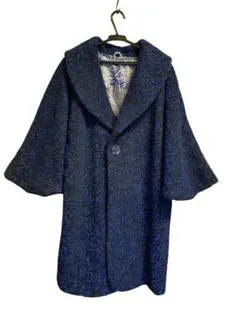 ダークブルー ロングコート オーバーサイズ