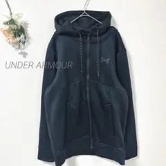 037 アンダーアーマー フルジッパー パーカー フード 裏起毛 ロゴ刺繡