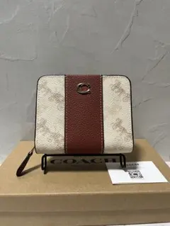 ✨️新品未使用✨️COACH 二つ折り財布 ホワイト/ブラウン