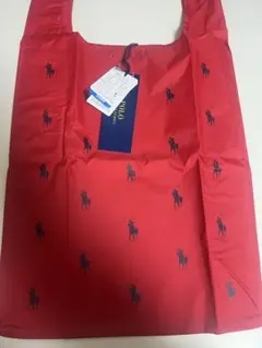 POLO RALPH LAURENRL ポケッタブル レインバッグ ポロポニー赤