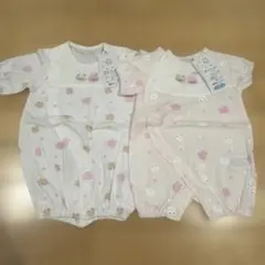くまうさぎ ロンパース 2枚セット 50-60cm