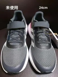 adidas スニーカー 24cm グレー/ピンク