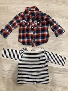 ミキハウス チェック柄シャツ サイズ80 長袖　70