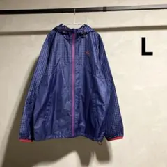 美品 PUMA ギンガムチェック ナイロンパーカー L ロゴ刺繍