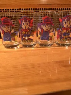 【レトロ】Dr.スランプ　アラレちゃん　グラス4個セット　三ツ矢サイダー 非売品