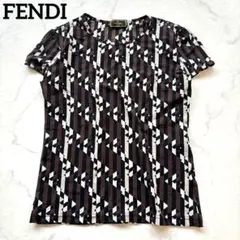 FENDI フェンディ ズッカ柄　ロゴ総柄 半袖Tシャツ カットソー　42