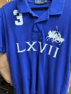 Polo by Ralph Lauren M ブルーポロシャツ swag Y2K