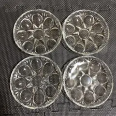 昭和レトロ ガラス製 お皿 4枚セット