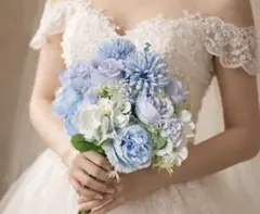 結婚式 ブライダル ブーケ 韓国風 造花 ブートニア付　限定値下げ！
