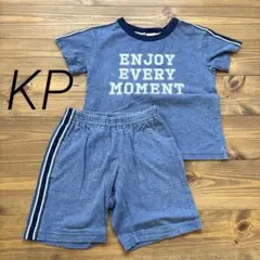KP ニットプランナー　セットアップ　デニム風　100cm 半袖　半ズボンのサムネイル