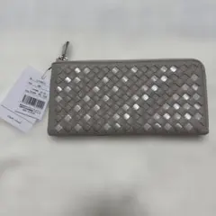 グレー レガートラルゴ 編み込みデザイン 長財布