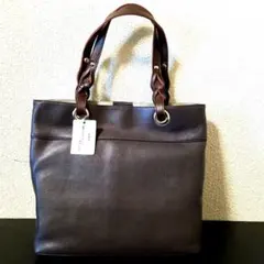 NICOLI ダークブラウン レザートートバッグ - メルカリ