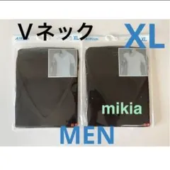 ユニクロ エアリズム　VネックT　インナー　メンズ　半袖　XL 黒　2枚