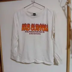 RADCUSTOMロッドカスタム★Tシャツ★150 ホワイト ファイアーロゴ