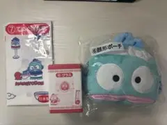 ハンギョドン当たりくじ　グラス　てぬぐいA柄　顔型ポーチ　3点セット