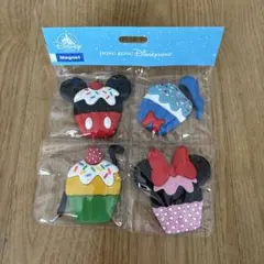 香港ディズニー　カップケーキ型マグネット 4個セット