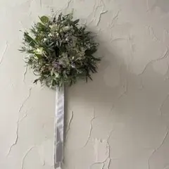 アンティーク紫陽花のシックな流れのあるリース　スモークツリー クラスペディア アンティーク紫陽花のシックな流れのあるリース スモークツリー クラス