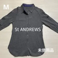 未使用品 セントアンドリュース メンズ ゴルフ 長袖シャツ グレー サイズM