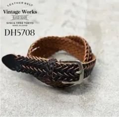 未使用級　Vintage Works DH5714 35/89 缶付き　メンズ Vintage Works」ヴィンテージワークス ナロー レザーベルト 細ベルト