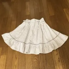 evelyn チェック柄 リボン付き フレアスカート