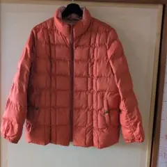 オレンジ キルティング ダウンジャケット